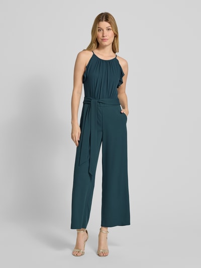 V.M. Jumpsuit met strikceintuur Donkergroen - 4
