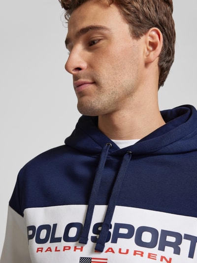 Polo Sport Hoodie met labelprint Donkerblauw - 3