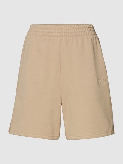 BOSS Orange Sweatshorts met galonstrepen, model 'Ewa' Beige - 2