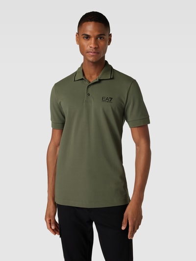 EA7 Emporio Armani Koszulka polo z nadrukiem z logo Oliwkowy 4