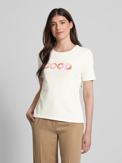 Betty Barclay T-Shirt mit geripptem Rundhalsausschnitt Weiss 4