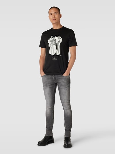 Antony Morato Regular fit T-shirt met motiefprint Zwart - 1