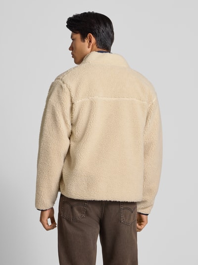 Superdry Fleecejack met opstaande kraag en ritszakken Beige - 5