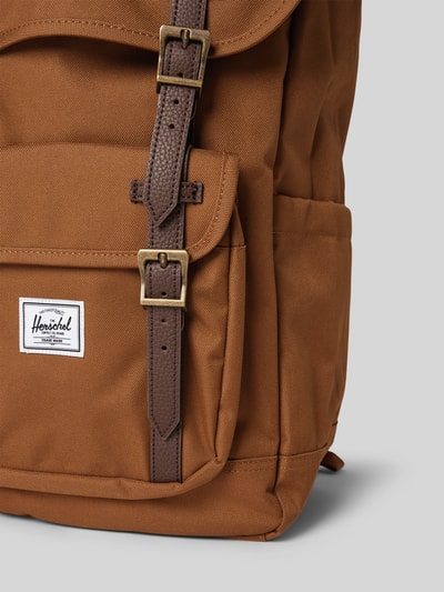 Herschel Rucksack mit Label-Detail Modell 'Little America™' Cognac 3