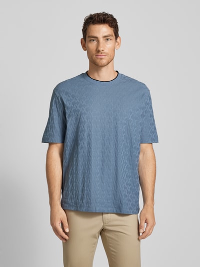 ARMANI EXCHANGE T-Shirt mit geripptem Rundhalsausschnitt Modell 'Jaquard' Rauchblau 4