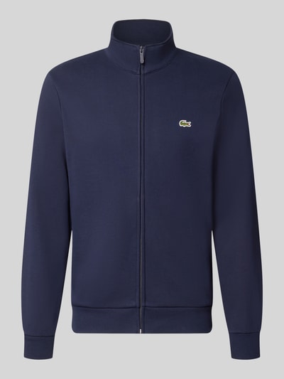 Productfoto, regular fit sweatjack van katoenmix in donkerblauw met logo, Heren sweatjack van Lacoste