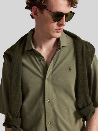 Polo Ralph Lauren Regular Fit Freizeithemd aus reiner Baumwolle Oliv 3