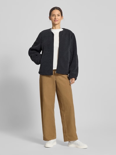 Samsøe Samsøe Fleecejacke mit Rundhalsausschnitt Modell 'AUTUMN' Anthrazit 1