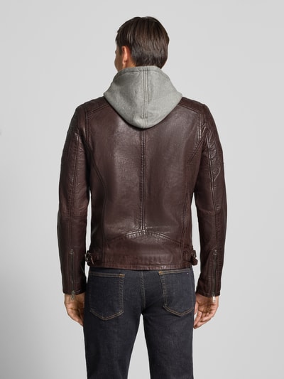 Gipsy Leren jack van echt schapennappa, model 'RYLO' Donkerbruin - 5