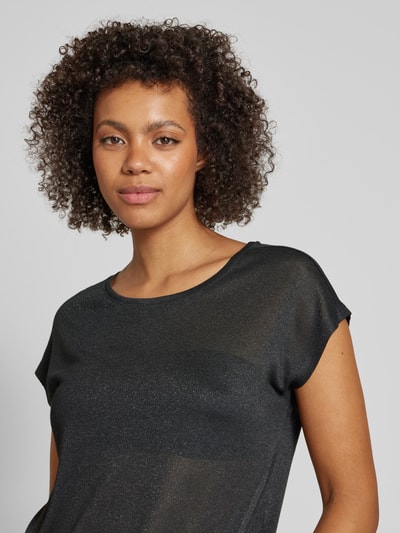 Vero Moda Loose fit top van viscosemix met effectgaren, model 'SARAH AVA' Zwart - 3