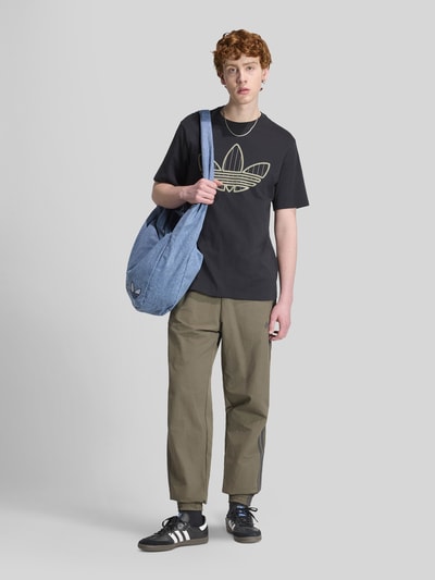 adidas Originals Regular Fit T-Shirt aus reiner Baumwolle Modell 'TREFOIL INFILL' Black 1