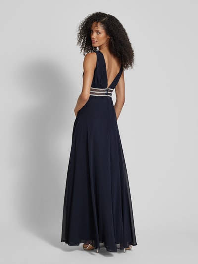 Jake*s Cocktail Abendkleid mit Taillenband und Ziersteinbesatz Marine Melange 5