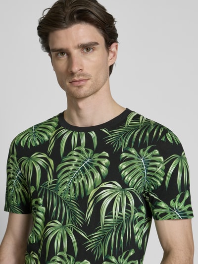 MCNEAL T-Shirt im Allover-Look mit Rundhalsausschnitt Khaki 3