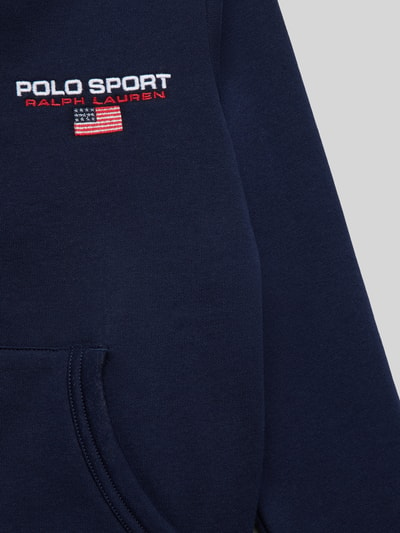 Polo Sport Sweatjack met labelstitching Marineblauw - 2