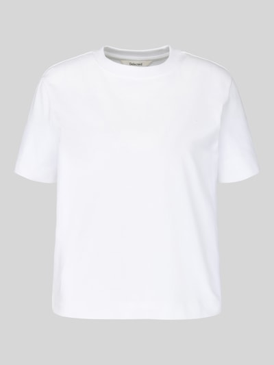 Produktfoto, weißes Boxy Fit T-Shirt aus Baumwoll-Viskose-Mix Modell 'ESSENTIAL' von Selected Femme, Damen T-Shirt von Selected Femme