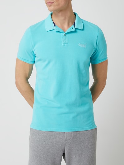 Superdry Poloshirt aus Baumwolle  Tuerkis Melange 4