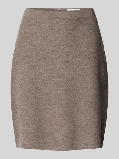 Marc O'Polo Shaped fit minirok van hoogwaardige scheerwolmix Taupe - 2