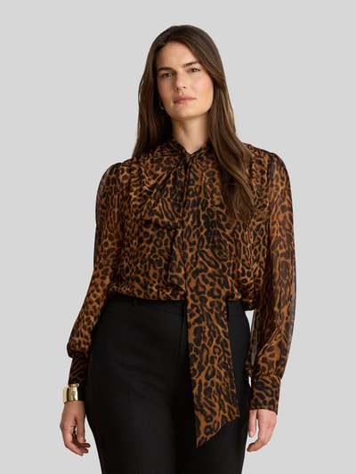 Lauren Ralph Lauren Loose Fit Langarmbluse mit Allover-Leo-Print Mittelbraun 6