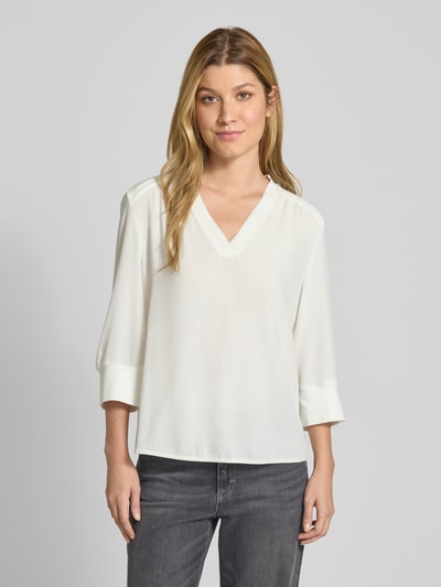 Marc Cain Blouse met V-hals en 3/4-mouw Offwhite - 4
