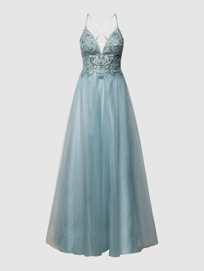 Luxuar Abendkleid mit floraler Spitze Mint 2