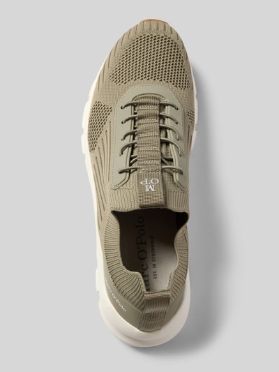 Productfoto, Low Top Sneaker Modell 'OLIVER' van Marc O'Polo in groene gebreide look, afgeronde punt van de schoen, platte hak, vetersluiting, logo-applicatie