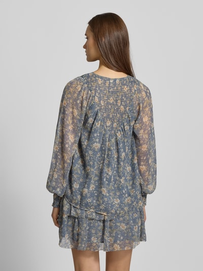 Pepe Jeans Bluzka szyfonowa o kroju relaxed fit z kwiatowym wzorem na całej powierzchni model ‘LAUREL SHIRT’ Szaroniebieski 5