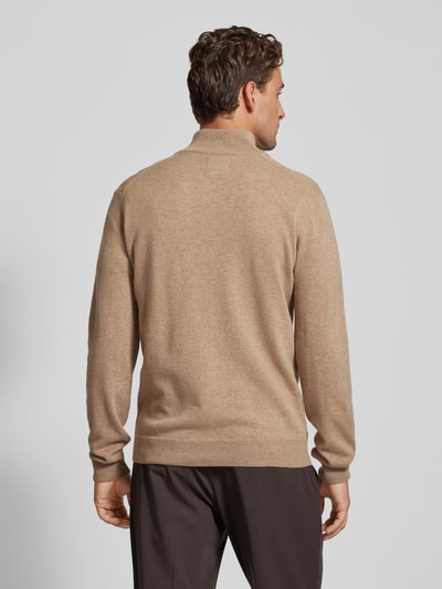 Gant Gebreide pullover met labelstitching, model 'SUPERFINE' Zand gemêleerd - 5