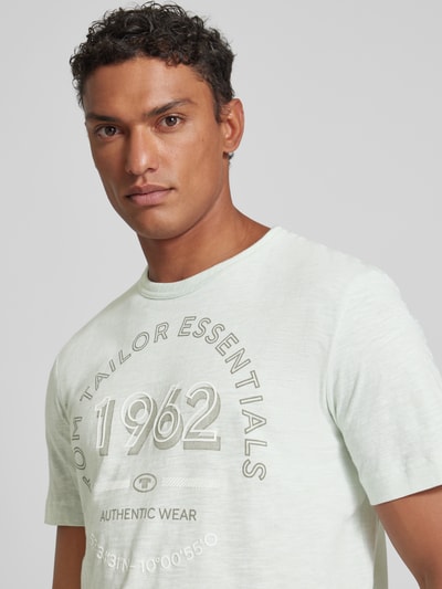 Tom Tailor T-shirt met labelprint Lindegroen - 3