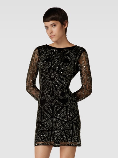 LACE & BEADS Minikleid mit Zierstein- und Paillettenbesatz Black 4