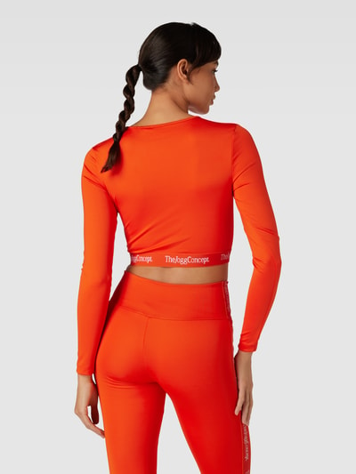 TheJoggConcept Cropped Longsleeve mit Label-Saum Modell 'SABELA' Orange 5