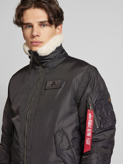 Alpha Industries Bomberjack met opstaande kraag Donkergrijs - 3