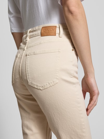 Only Straight Fit Jeans mit Baumwoll-Anteil Modell 'EMILY' Beige 3