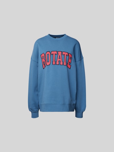 ROTATE Oversized Sweatshirt mit Label-Stitching Blau 1