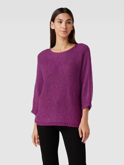 More & More Gebreide pullover met boothals en 3/4-mouwen Felroze - 4