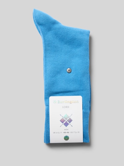 Burlington Socken mit Label-Applikation Blau 3