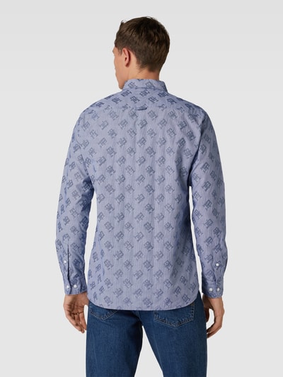 Tommy Hilfiger Straight fit vrijetijdsoverhemd met all-over labelprint Marineblauw - 5