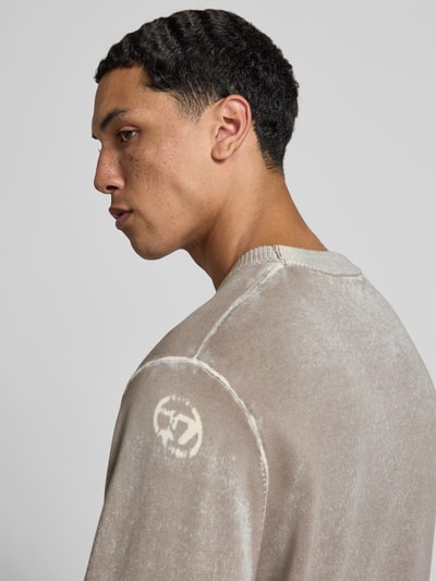 Diesel Pullover mit gerippten Abschlüssen Hellgrau 3