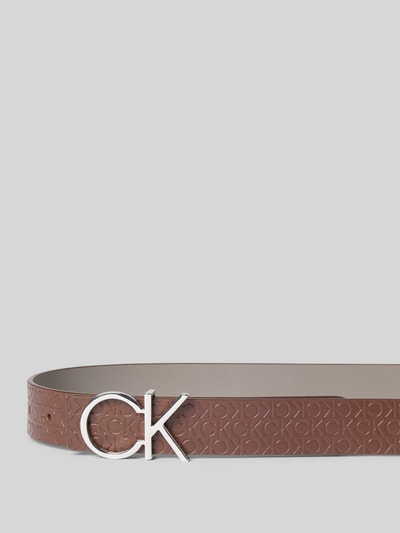 CK Calvin Klein Riem van buffelleer met labelapplicatie Middenbruin - 2