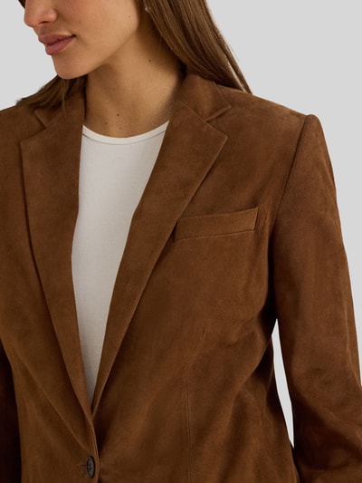 Lauren Ralph Lauren Regular Fit Blazer aus echtem Veloursleder Camel 3