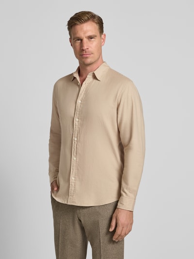 SELECTED HOMME Slim fit vrijetijdsoverhemd van puur katoen, model 'SLIMOWEN' Beige gemêleerd - 4