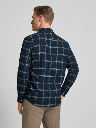 SELECTED HOMME Slim fit vrijetijdsoverhemd van puur katoen, model 'SLIMOWEN' Marineblauw - 5