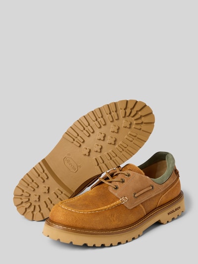 Woolrich Bootsschuhe aus Leder mit profilierter Sohle Cognac 4