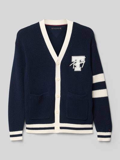 Tommy Hilfiger Teens Relaxed Fit Strickjacke aus reiner Baumwolle Marine 1