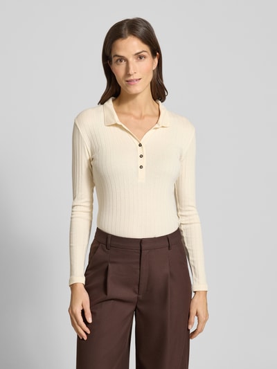 Marc O'Polo Slim fit shirt met lange mouwen van een mix van katoen en modal Offwhite - 4