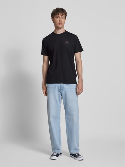 Dedicated T-Shirt mit Stitching und Rundhalsausschnitt Black 1