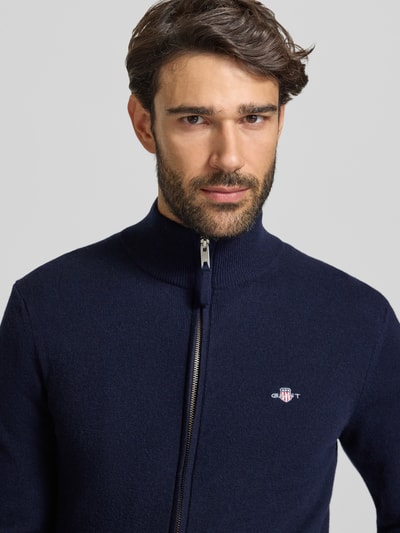 GANT sweter z czystej wełny o kroju regular fit Granatowy 3