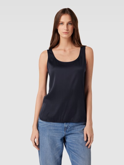 MaxMara Leisure Top bluzkowy w jednolitym kolorze model ‘PAN’ Granatowy 4