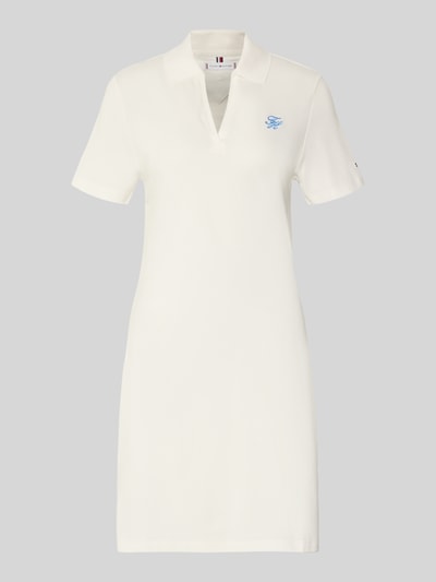 Produktfoto, Regular Fit Freizeitkleid aus Baumwoll-Mix von Tommy Hilfiger, Optik: unifarben, Mini-Länge, Polokragen, Logo-Stitching, Piqué-Struktur