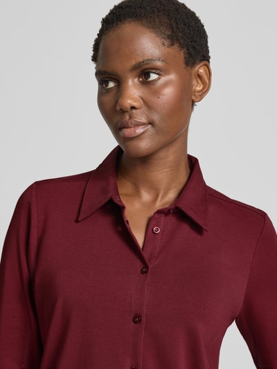 s.Oliver RED LABEL Regular fit overhemdblouse van katoenmix Bordeaux - 3
