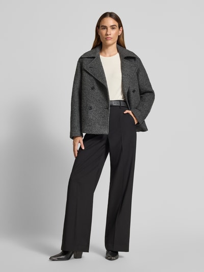 Selected Femme Regular Fit Wolljacke mit doppelreihiger Knopfleiste Modell 'ALMA' Dunkelgrau 1